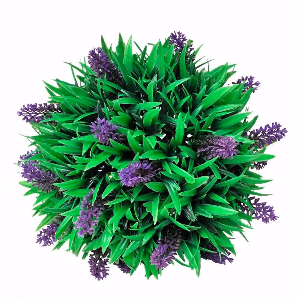 Berkfield Home Set of 2 Artificial Green Boxwood Balls with Purple Lavender, Height: 28 cm – 3