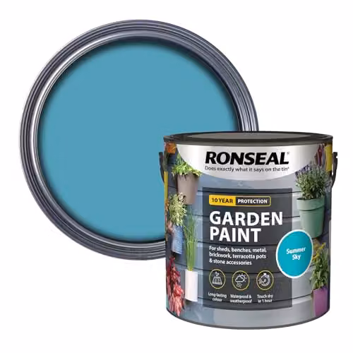 Ronseal Garden Wood Paint in Summer Sky Blue, 2.5 l – 1
