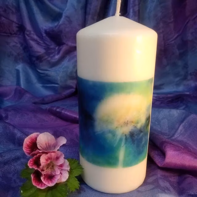 Viki Dandelion Pillar Candle in White (Set of 4)