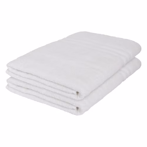 Nicola Spring Cotton Bath Sheets, Pack of 2, White and Anthracite, W/H: 160 x 90 cm – 1