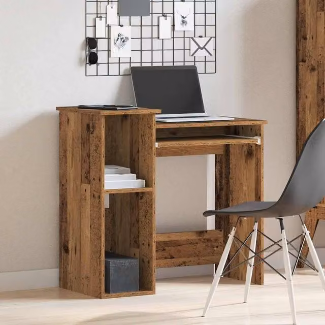 Berkfield Home Decorative Writing Desk with Shelves in Brown, W/D/H: 84 x 40 x 78 cm – 1