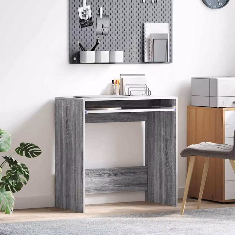 Berkfield Home Modern Compact Computer Desk in Grey Sonoma Engineered Wood