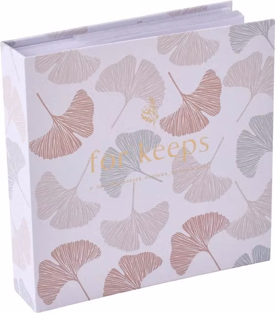 Lifeideas 200 Pocket 4x6 Photo Album with Ginkgo Leaf Cover in Pink