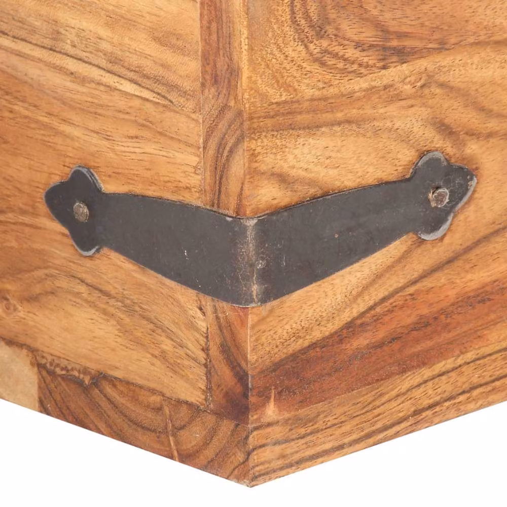 Berkfield Home Solid Acacia Wood Chest in Brown, W/D/H: 40 x 40 x 40 cm – 3