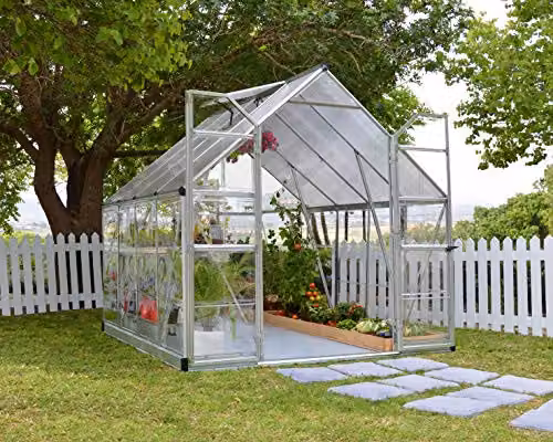Palram Canopia Balance Silver Polycarbonate and Aluminium Freestanding Gable Greenhouse W/D/H: 244 x 247 x 231 cm – 2