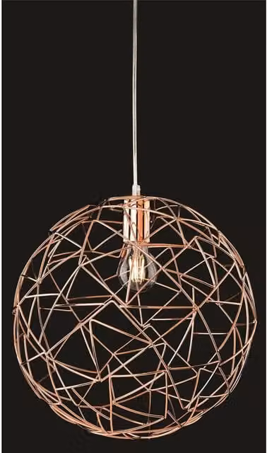 Firstlight Praga Spherical Wire Ceiling Pendant Light in Copper and Brown with E27 Socket
