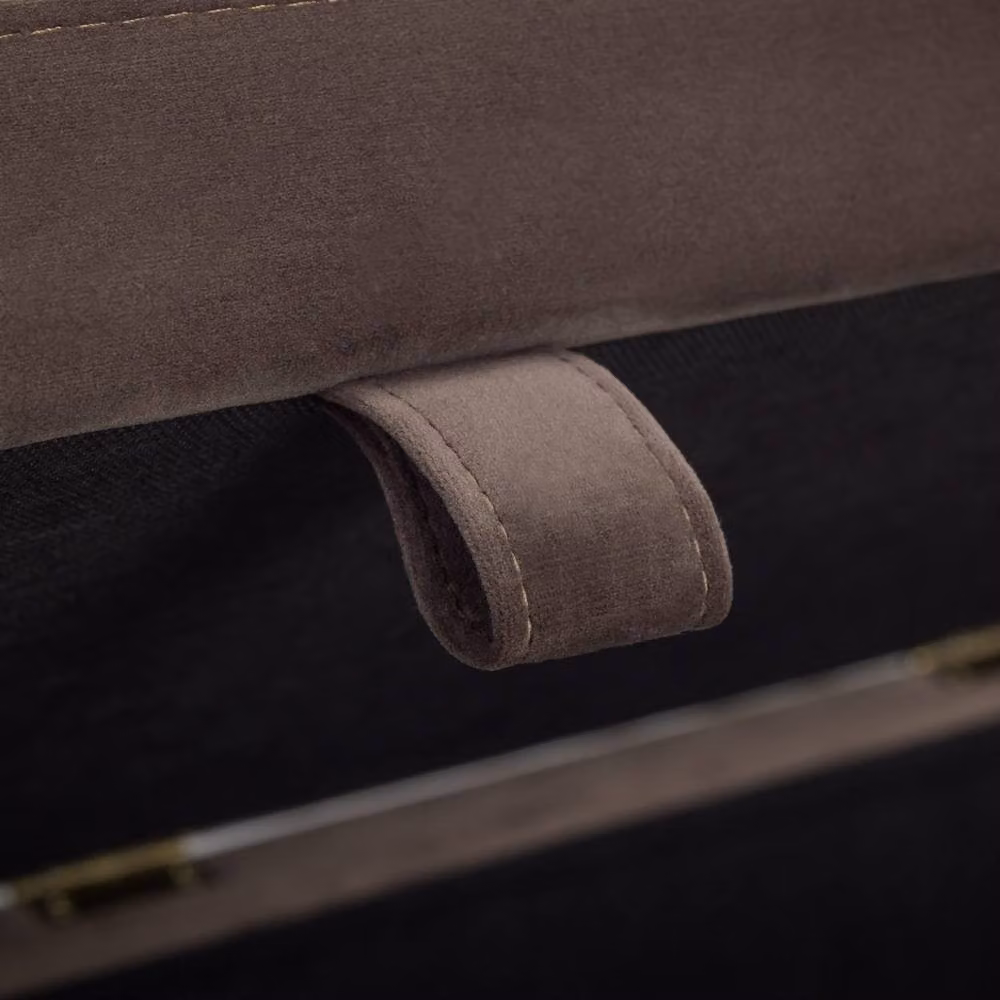 Cheshire Luxeva Velvet Blanket Box and Storage Bench in Truffle with Gold Detail – 4