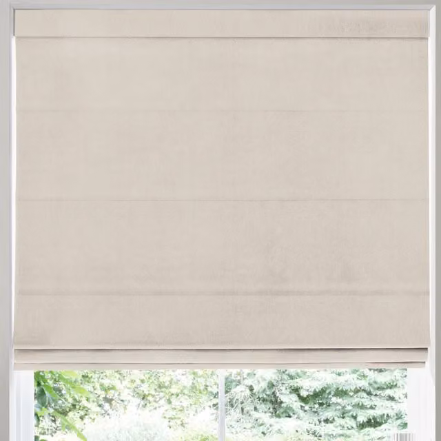Terrys Florence Velvet Made to Measure Roman Blind in Sesame Beige