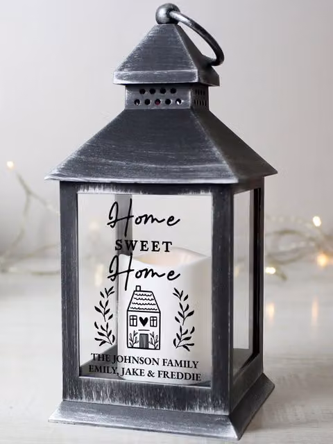 Personalised Memento Company Personalised Black Hanging Home Lantern