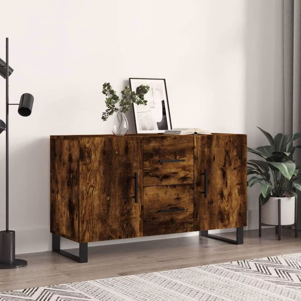 Berkfield Home Modern Smoked Oak Sideboard in Brown, W/D/H: 100 x 36 x 60 cm – 2