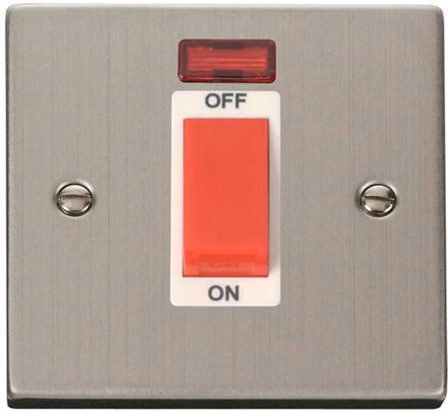 SE HOME White and Silver Stainless Steel Surface Mount 1 Gang Switch