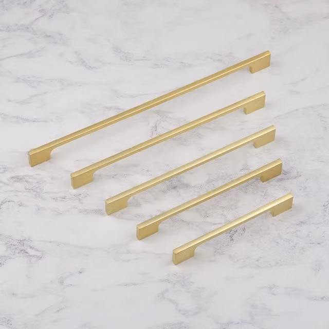 Handle & Home Slim D-Bar Cabinet Pull Handles in Brushed Brass, 212mm