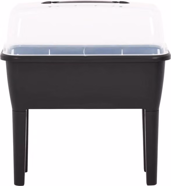 Berkfield Home Black Plastic Raised Bed W: 77 cm, D: 38.7 cm, H: 82 cm – 1