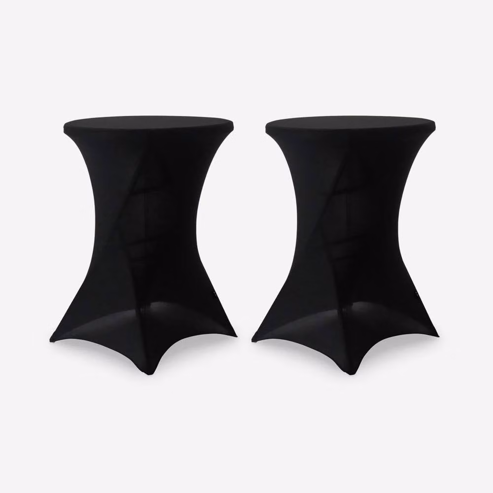 sweeek Pair of Washable Polyester Protective Event Table Covers in Black – 2