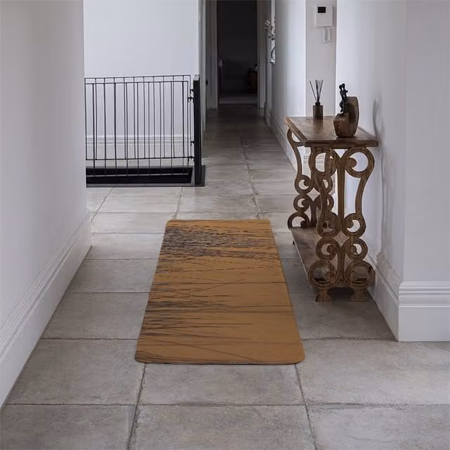 Benjamin Tate Design LTD Broom Stick on the Wall Designer Runner Rug, Brown, Faux Fur, Non-Slip, Abstract Rectangular Design
