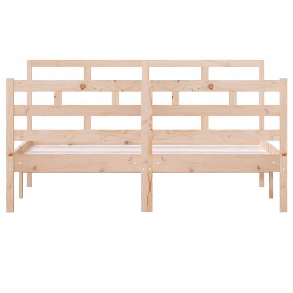Berkfield Home Solid Wood Pine Bed Frame in Brown, W/D/H: 140 x 190 cm