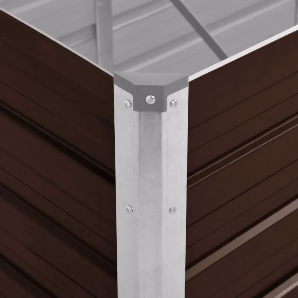 Berkfield Home Garden Brown Galvanised Steel Raised Bed W/D/H: 240 x 80 x 77 cm – 4