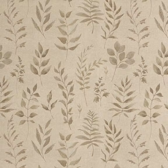 ANTE DECOR Willow Printed Floral Cotton Fabric in Natural Beige