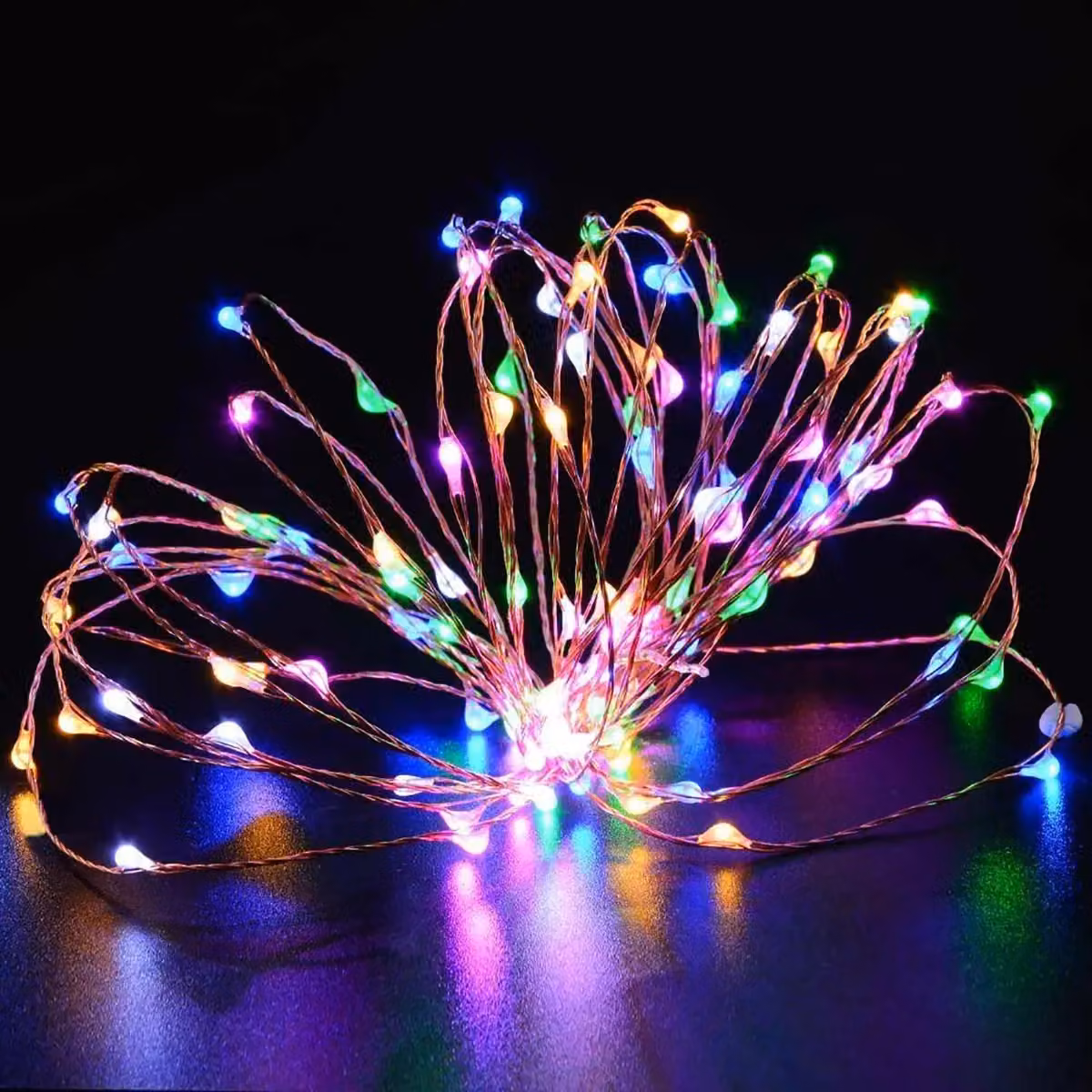 Xample 100 LED Fairy String Lights in Gold with Remote Control and Dimming Function – 2