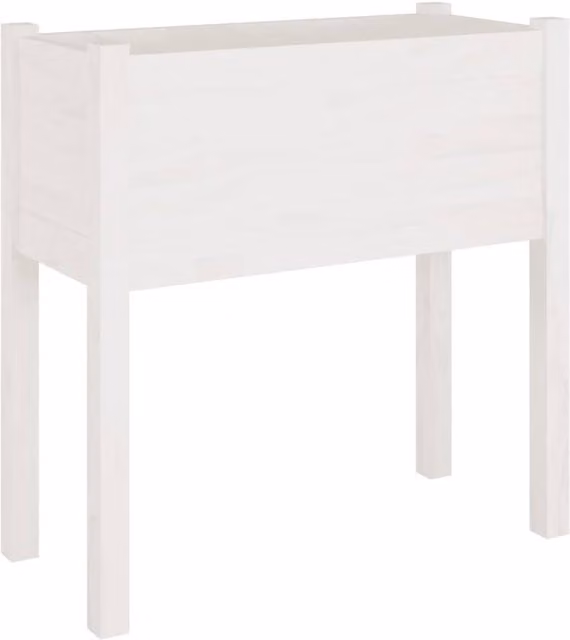 Berkfield Home Garden White Solid Pinewood Planter Tub, 2 Pack, H 70 cm x W 31 cm x D 70 cm – 1