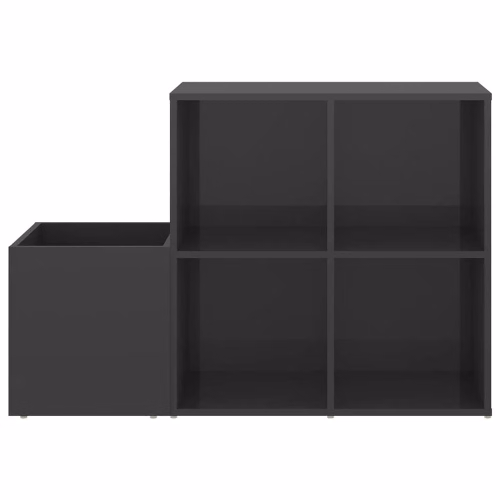 Berkfield Home Hall Shoe Cabinet in High Gloss Grey, W: 105 cm, D: 35.5 cm, H: 70 cm – 4