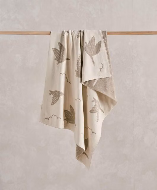 Mamas & Papas Welcome to the World Duckling Reversible Double Face Knitted Cotton Blanket in Brown, White and Beige