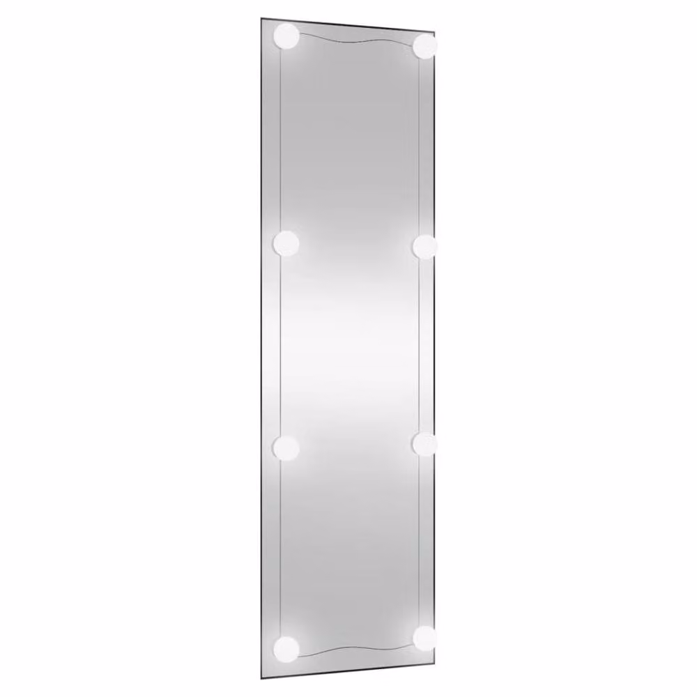 Berkfield Home Silver Rectangular Glass Wall Mirror with LED Lights W: 100 cm, H: 30 cm
