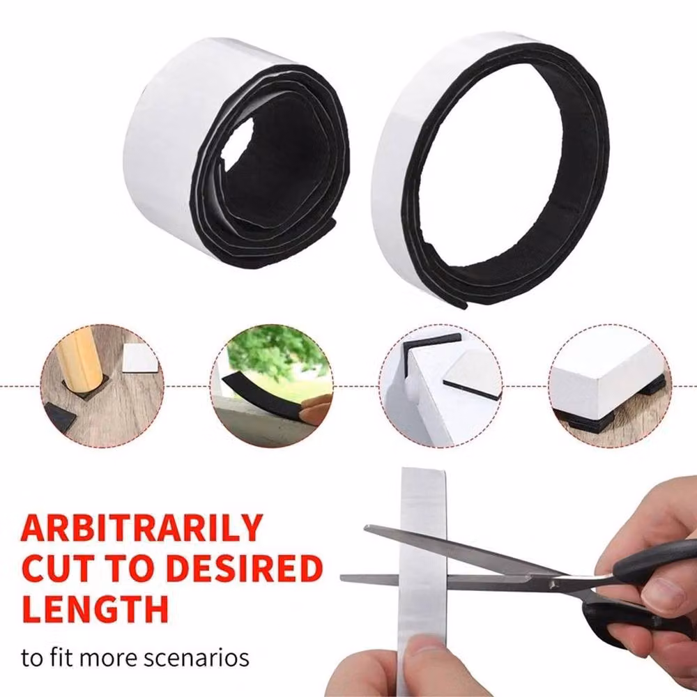 NESTLUNE Self Adhesive Felt Strip Furniture Pad Roll in Black, W: 52 cm, L: 2000 cm – 2