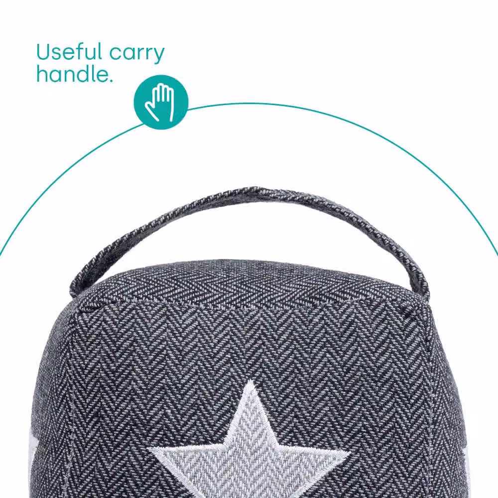 LIVIVO Weighted Star Fabric Door Stopper in Grey and White – 5