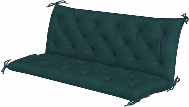 Outsunny 2 Seater Green Garden Bench Cushion with Water Repellent Polyester Ties