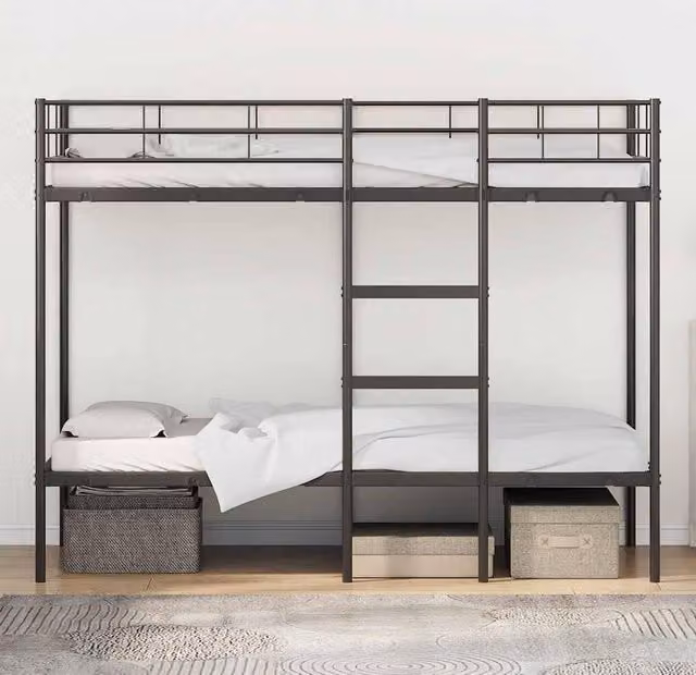 Berkfield Home Modern Metal Bunk Bed in Black, W/D/H: 100 x 200 cm