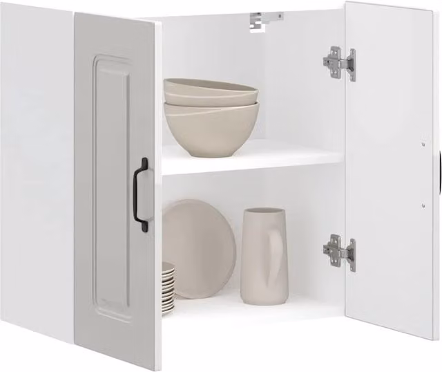 Berkfield Home Kalmar High Gloss White Wall Cabinet in Engineered Wood