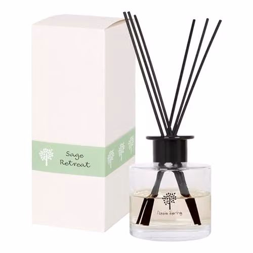 Nicola Spring Sage Retreat Glass Reed Diffuser with Scented Sticks, 200ml