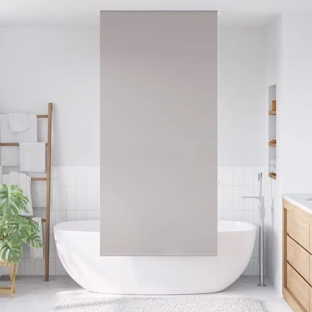 Berkfield Home Grey Opaque Shower Roller Blind, W: 90 cm, H: 240 cm