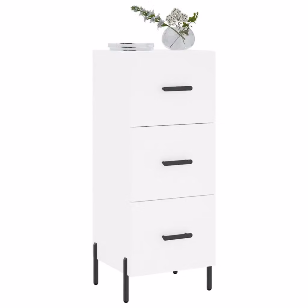 Berkfield Home Modern White Matt Sideboard, W/D/H: 34.5 x 34 x 90 cm – 2