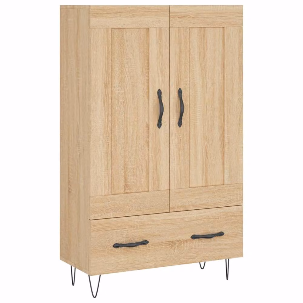 Berkfield Home Sonoma Oak Highboard in Natural, W/D/H: 69.5 x 31 x 115 cm – 2