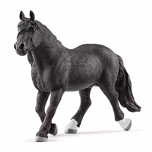 Schleich Farm World Noriker Stallion Toy Figurine in White and Black