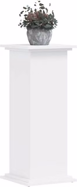 Berkfield Home White Plant Stand in Engineered Wood W/D/H: 33 x 33 x 80 cm