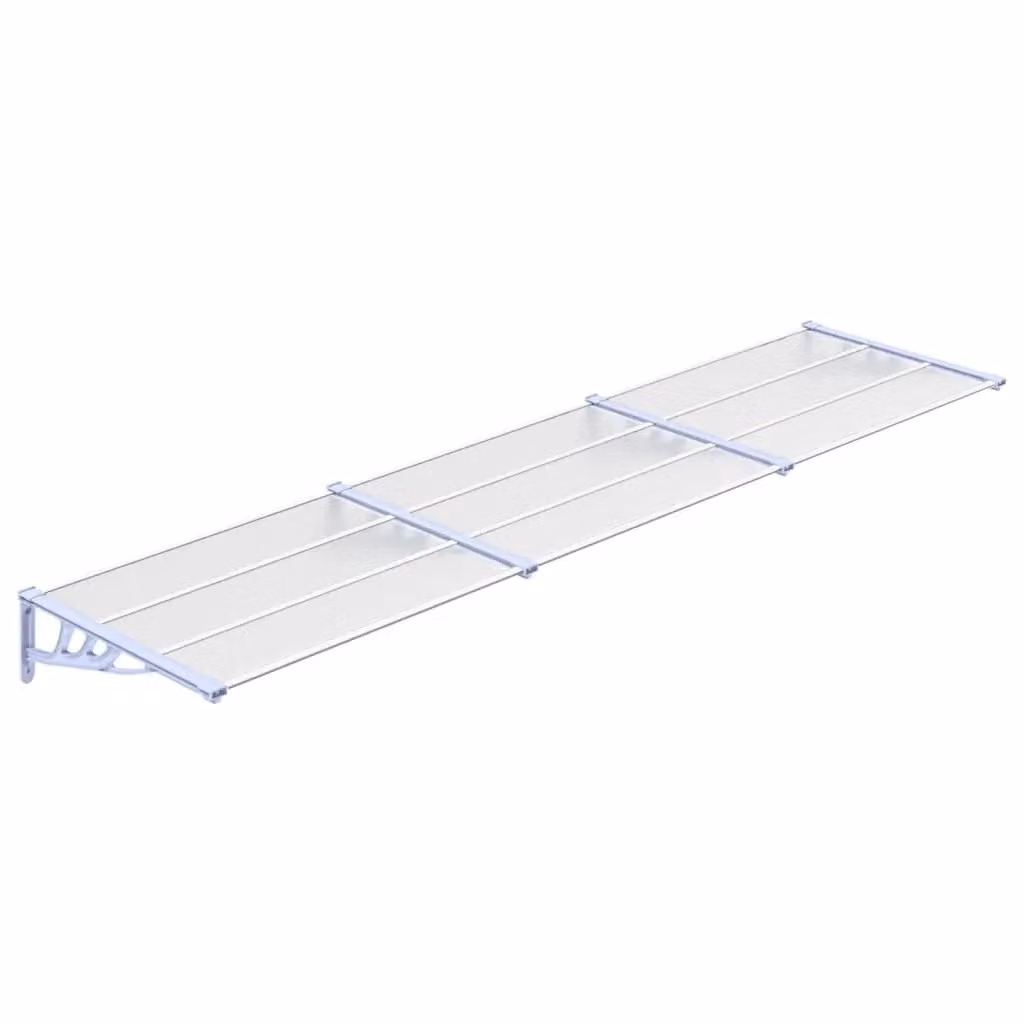 Berkfield Home Polycarbonate and Aluminium Door Canopy in Grey and Transparent, W: 358.5 cm, D: 90 cm, H: 90 cm – 2