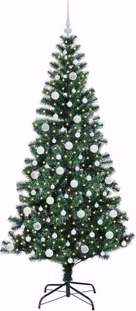 Berkfield Home Elegant Pre-lit Artificial Christmas Tree in Green, Height: 210 cm – 1