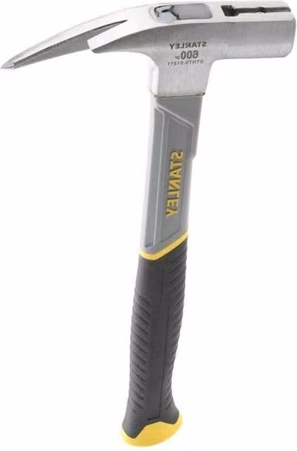 Stanley Silver Fibreglass Claw Hammer with Forged Steel Head