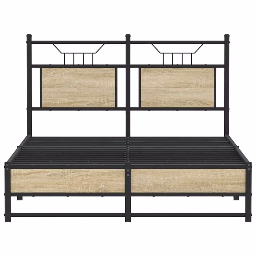 Berkfield Home Small Double Bed Frame with Drawers in Smoked Oak and Natural Brown – 3