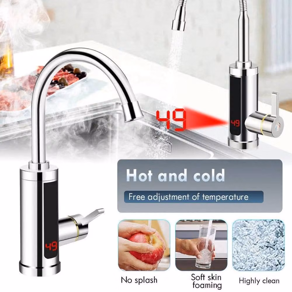 SPETLEK Instant Water Heater Faucet for Kitchen and Bathroom in Silver with Swivel Spout – 3