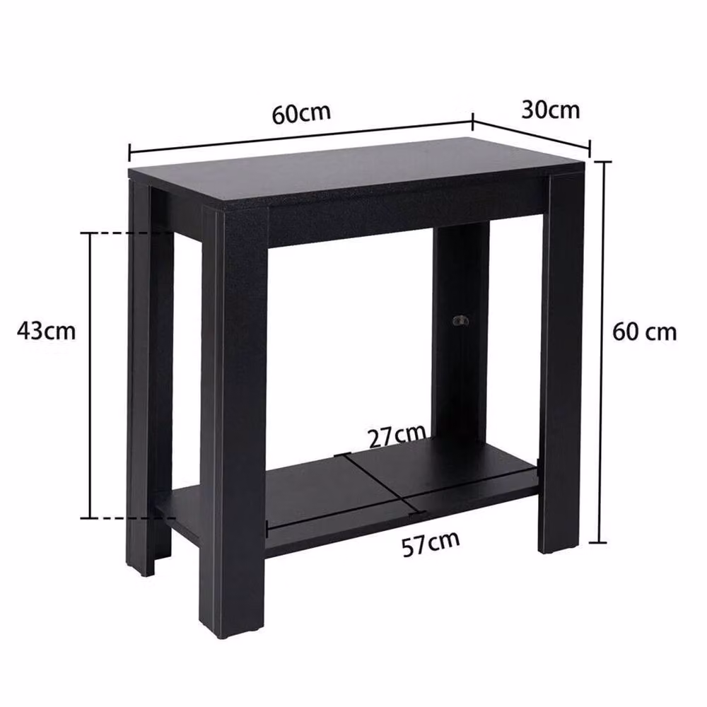 EONLION Black Wood Coffee End Table and Sofa Corner Table – 2