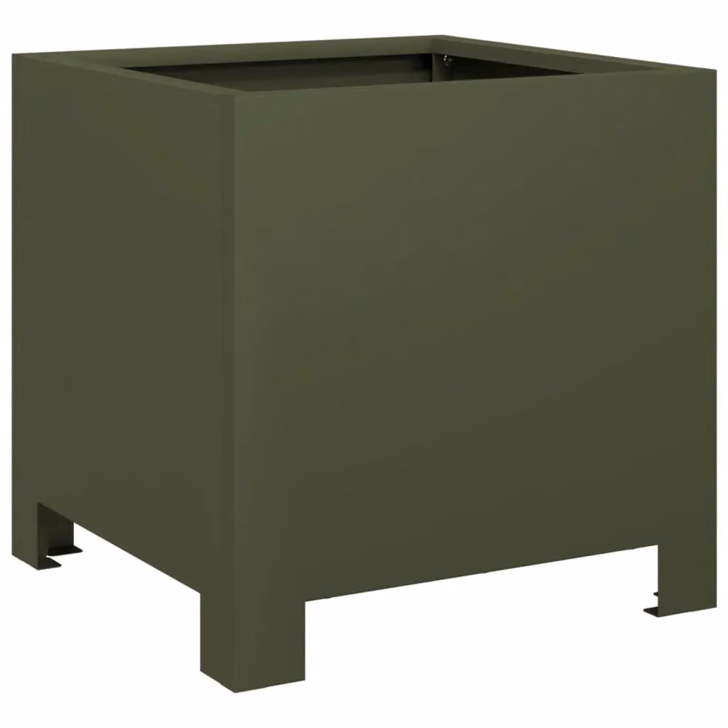 Berkfield Home Steel Garden Planter Tub, Green, W/D/H: 30 x 30 x 30 cm – 2