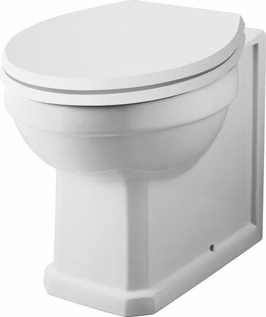 Balterley Traditional Back To Wall Toilet Pan, White Ceramic, Wall Mounted – 1