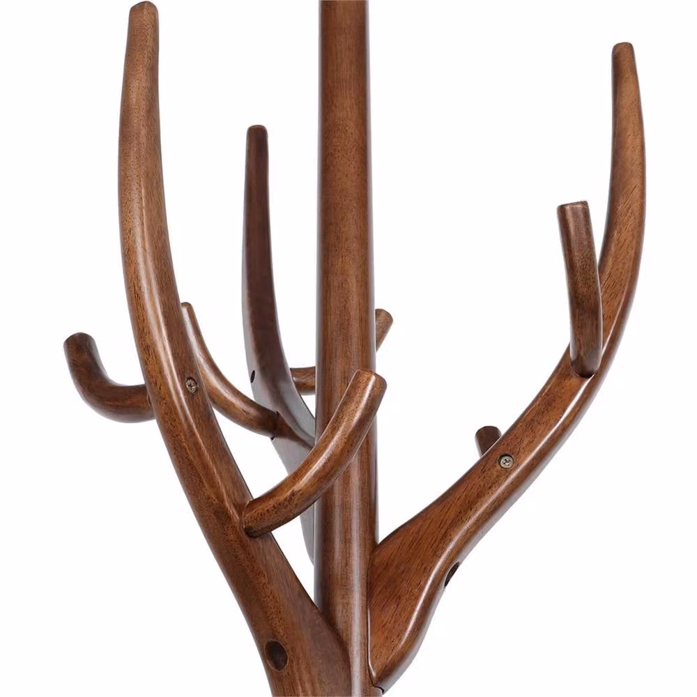Nordara Modern Rubberwood Post Tree Hallway Coat Rack in Brown – 3