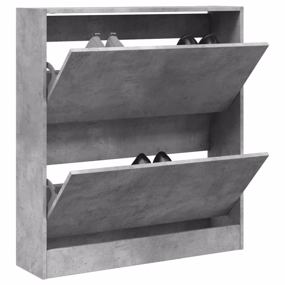 Berkfield Home Shoe Cabinet in Concrete Grey, W: 80 cm, D: 21 cm, H: 87.5 cm – 2