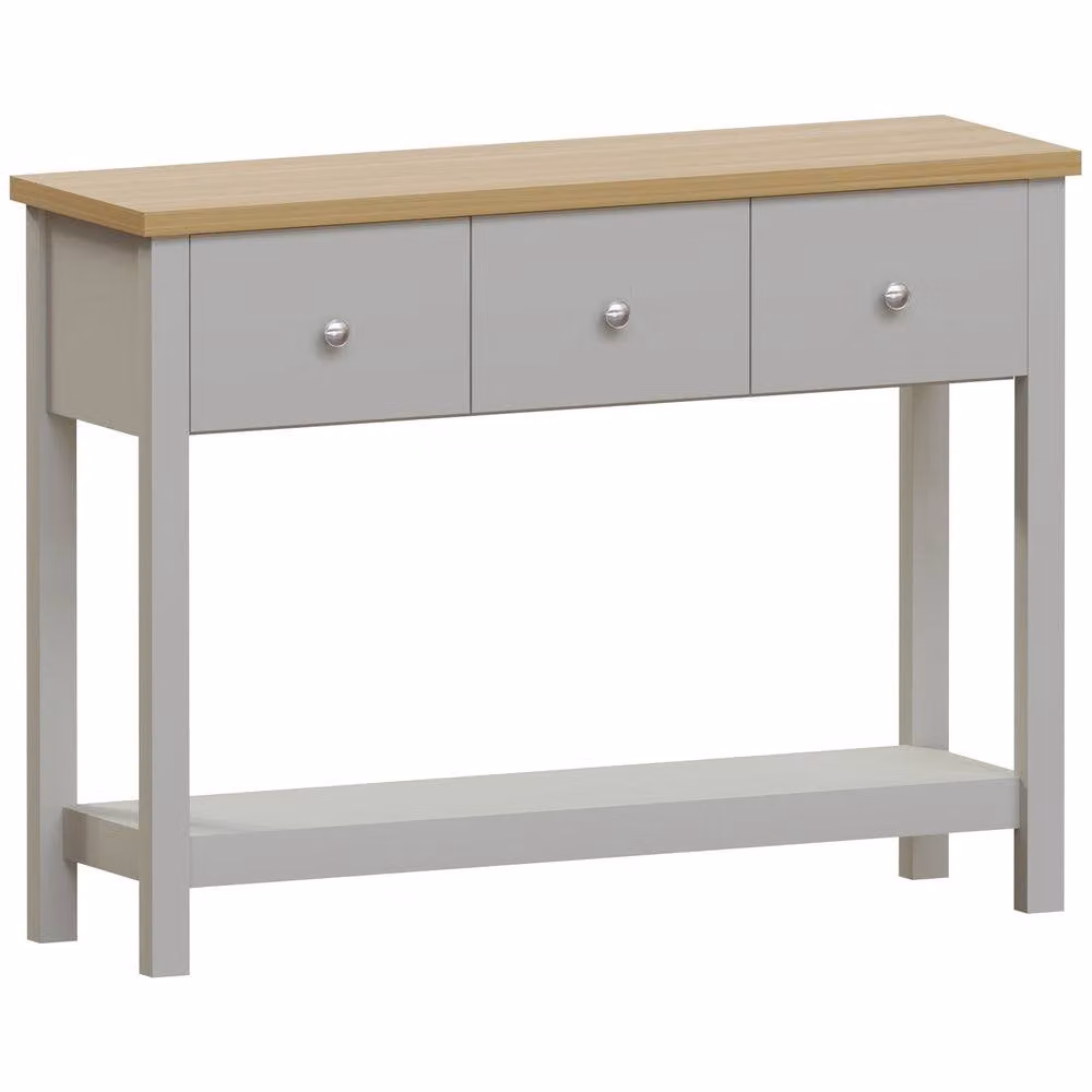 Vida Designs Arlington 3 Drawer Console Table in Grey – 2