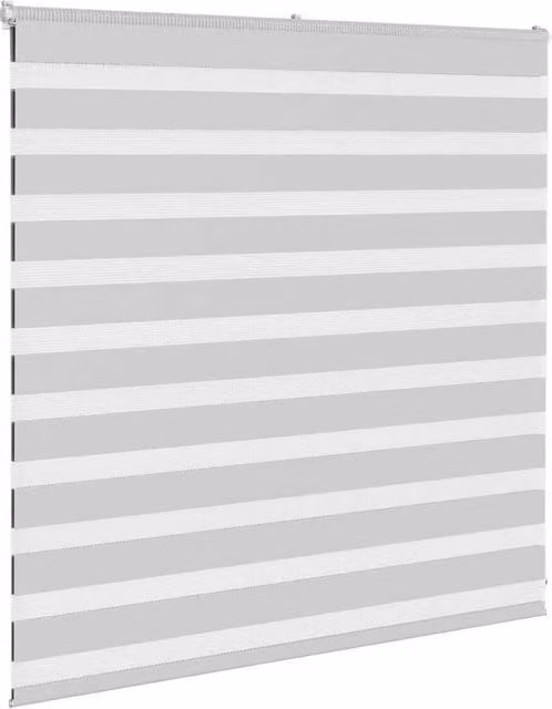 Berkfield Home Elegant Zebra Blind in Light Grey, W: 140 cm, H: 100 cm